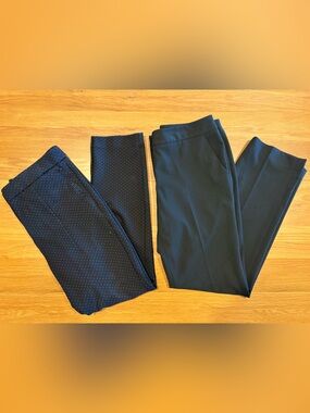 Black Polka Dot & Solid Black Dress Pants BUNDLE - Amanda + Chelsea, Halogen
